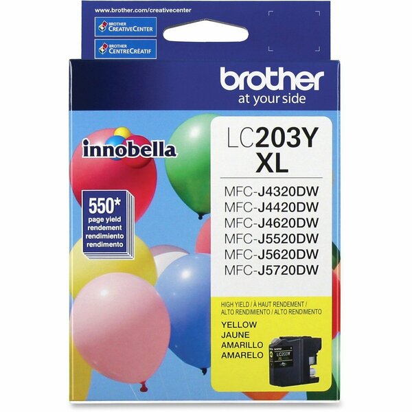 Brother International High Yield Yellow Ink Cartrid LC203Y